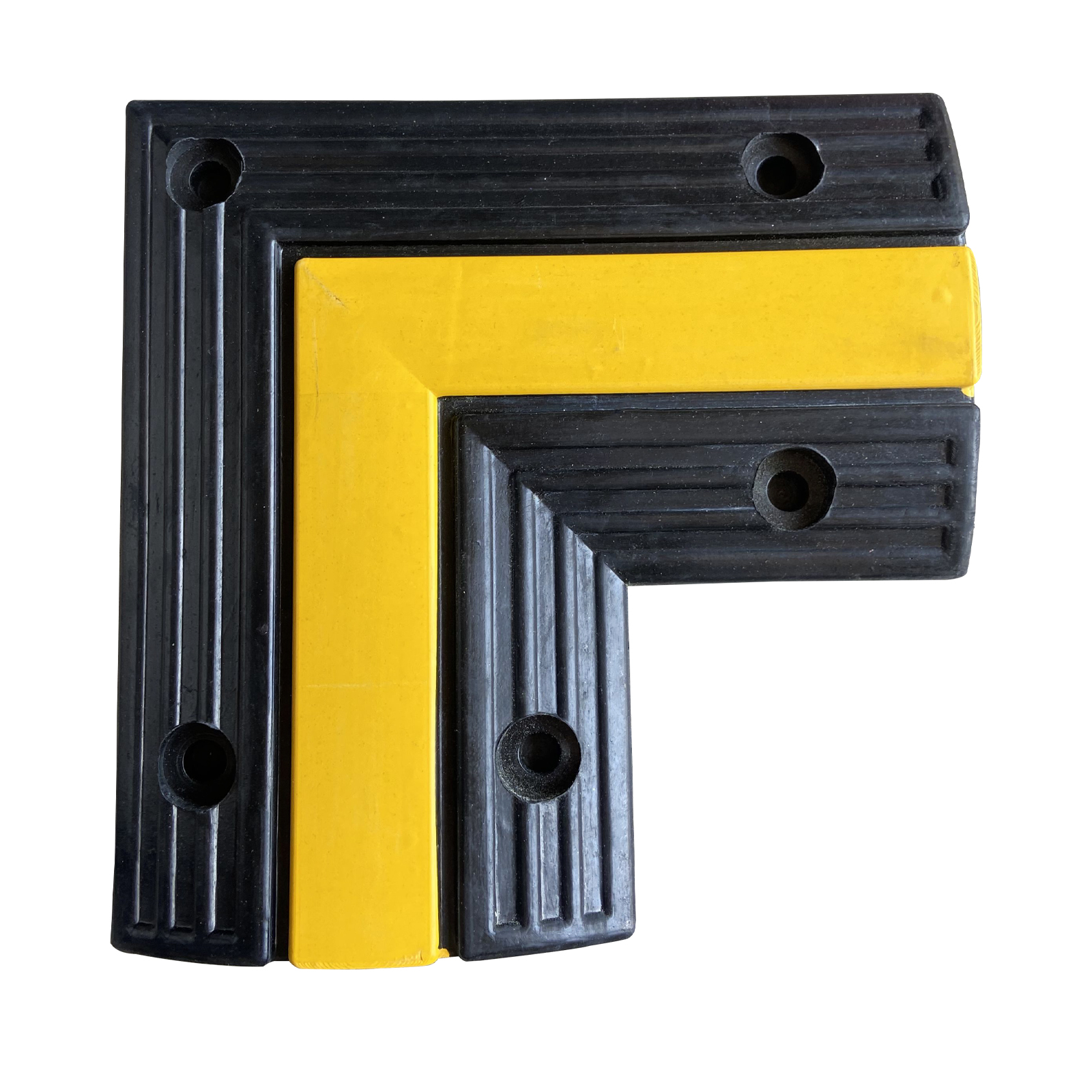 Modular Rubber Cable Protector Corner Piece | L-Shape Speed Bump Connector for Industrial Traffic Safety-1XC02-bend