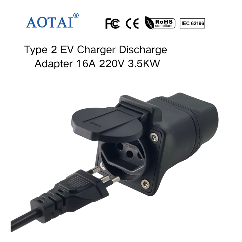 AOTAI Type 2 EV Charger Discharge Adapter with Brazilian Plug