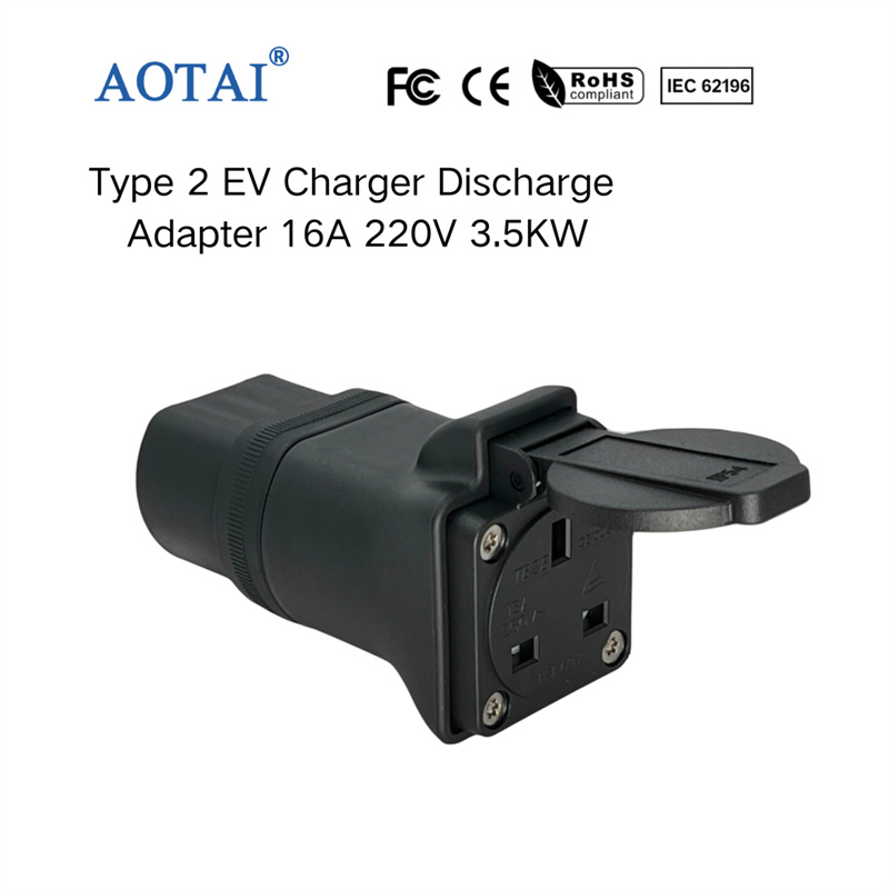 AOTAI Type 2 EV Charger Discharge Adapter with UK Socket