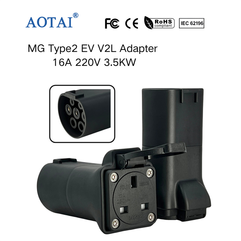 AOTAI Type 2 til MG ZS/MG5/MG4/Marvel V2L-kabeladapter fra køretøj til belastning (V2L), afladningsadapter