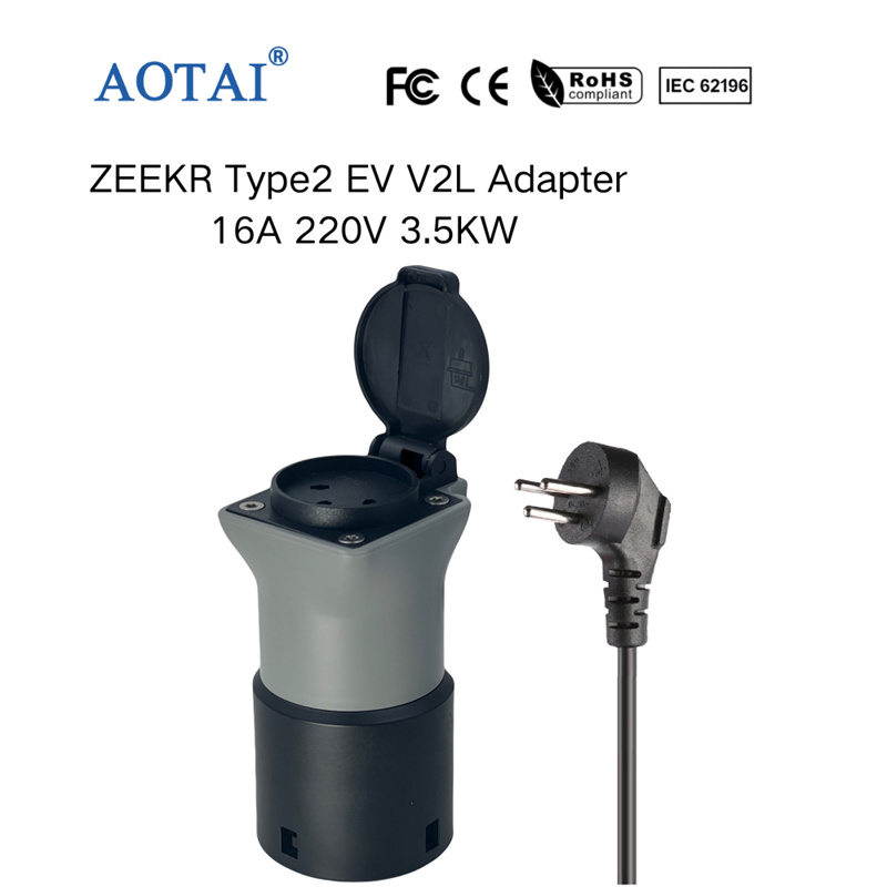 AOTAI V2L-afladningsadapter Type 2 til israelsk stikdåse til ZEEKR X/001 V2L-adapter