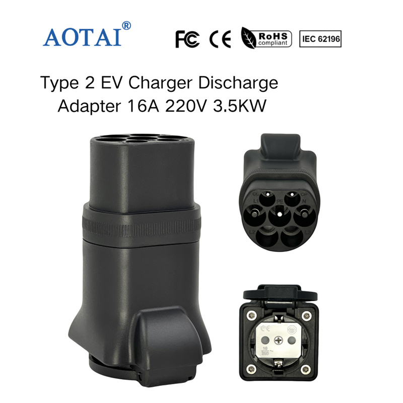 AOTAI Type2 to Schuko Adapter Single Phase EV Adapter AC Charger eBike Scooter