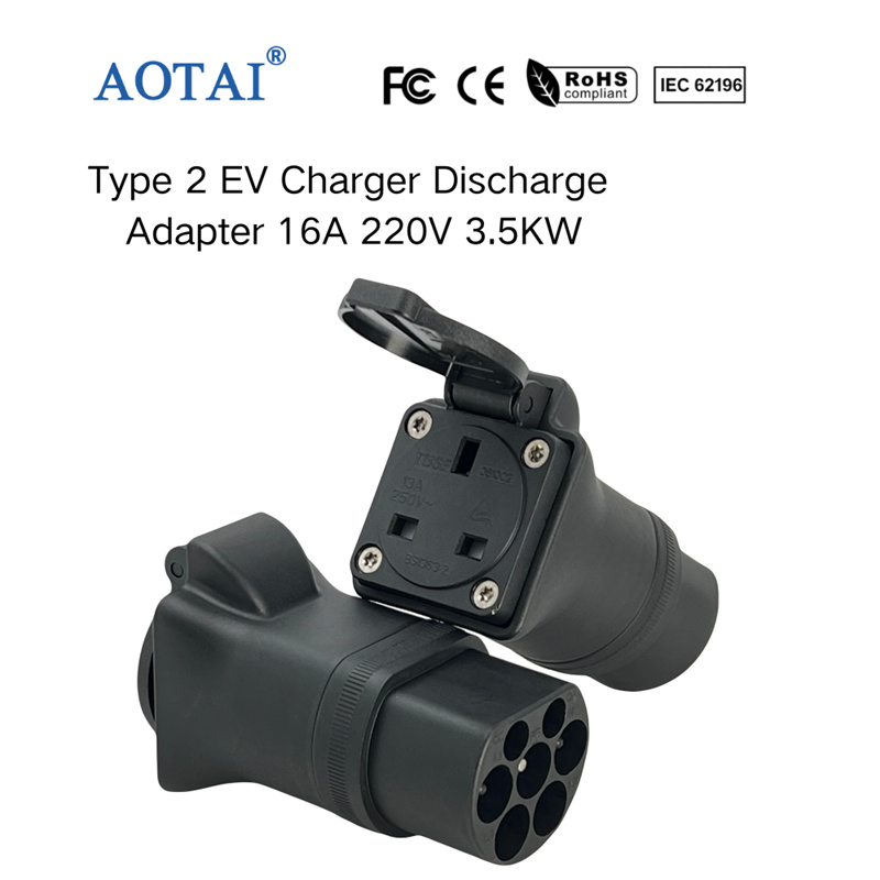 AOTAI Type 2 EV Charger Discharge Adapter with UK Socket