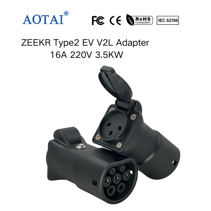 AOTAI V2L-afladningsadapter Type 2 til israelsk stikdåse til ZEEKR X/001 V2L-adapter