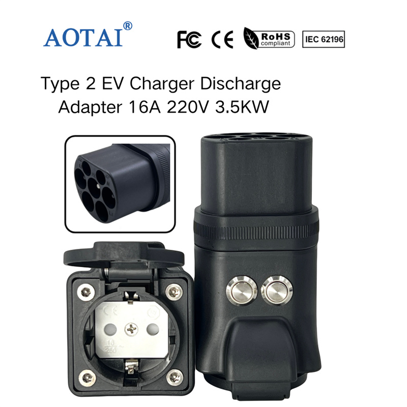 AOTAI Type 2 til 230 V AC-udgang med knap: Type 2 EV-opladingsadapter