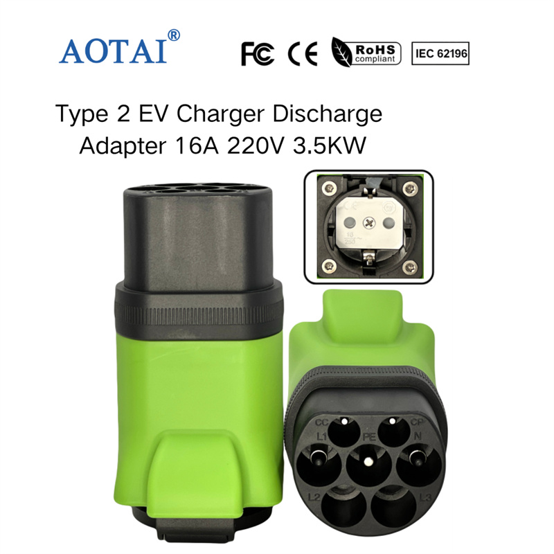 Adapter prądu przemiennego AOTAI typu 2 do gniazda Schuko do ładowania i rozładowywania pojazdów elektrycznych (EV)