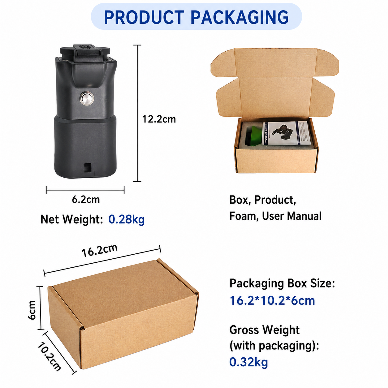 AOTAI V2L Discharge Type 2 Adapter to Schuko Adapter socket 3.6 kW for Deepal