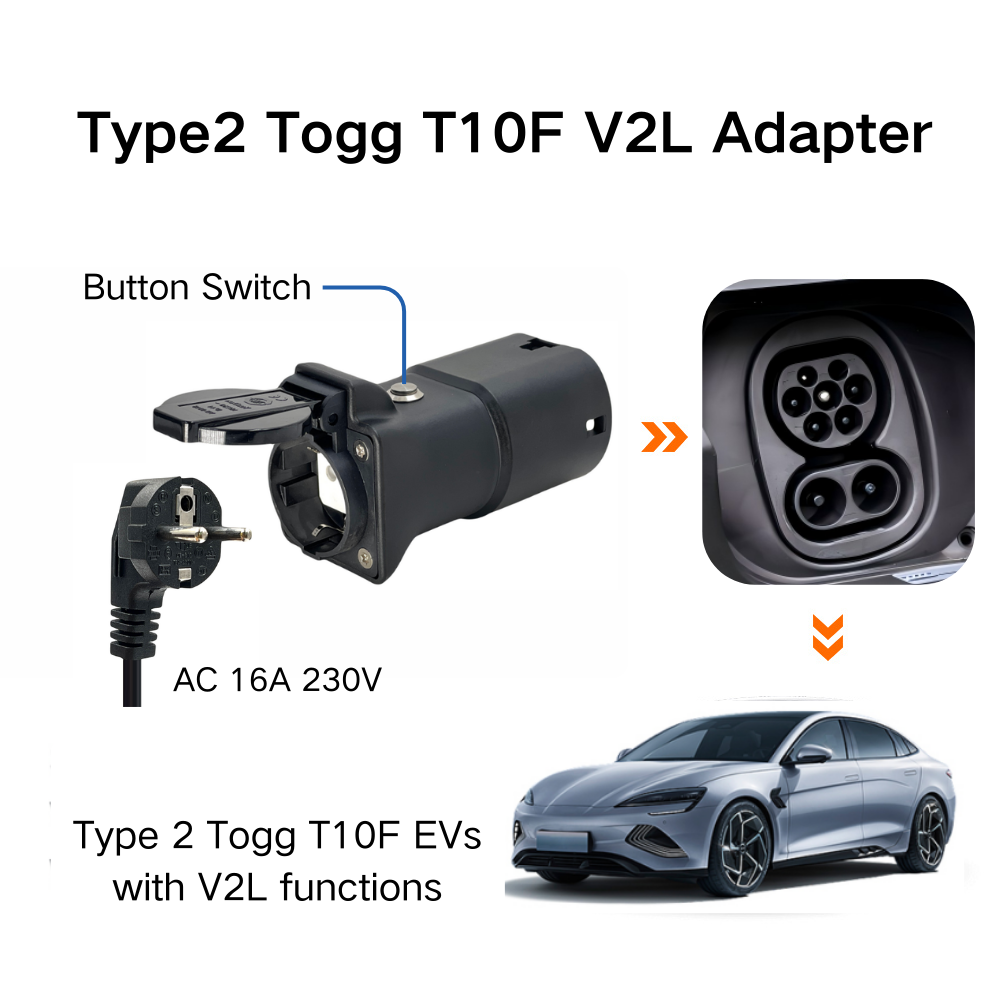 AOTAI V2L Adapter to Togg T10F Car EV Connectors AC 220V 16A 3.5KW