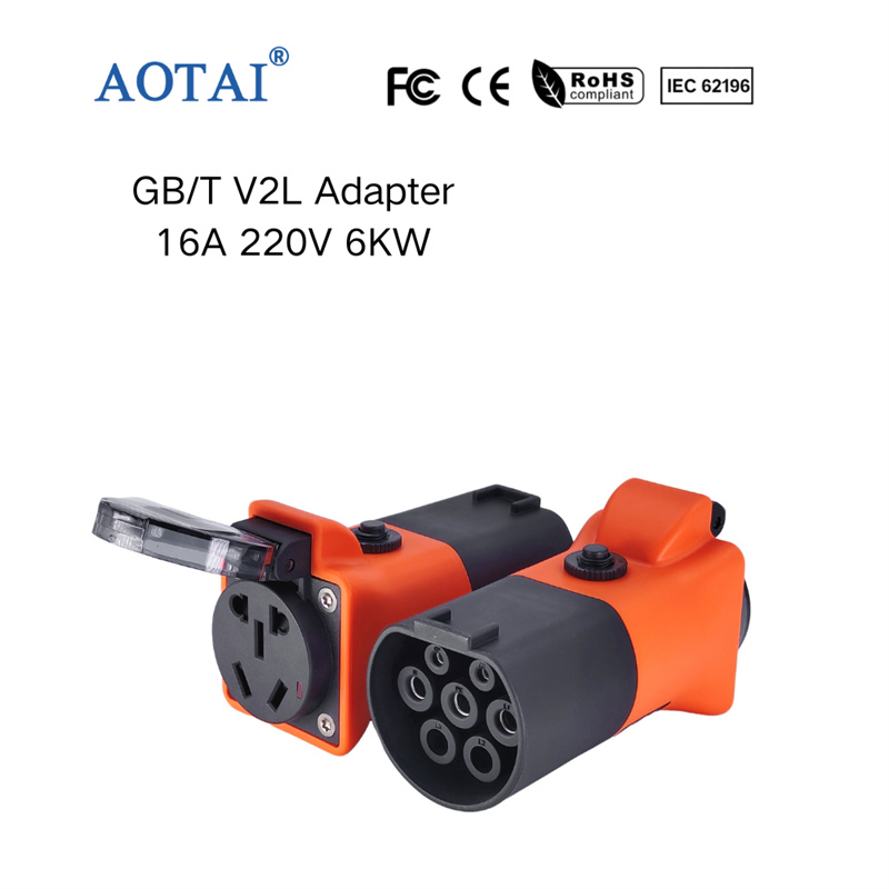 AOTAI Tesla GBT-opladerpæl EV-adapter på 6000 W med overbelastningsbeskyttelse på 20 A