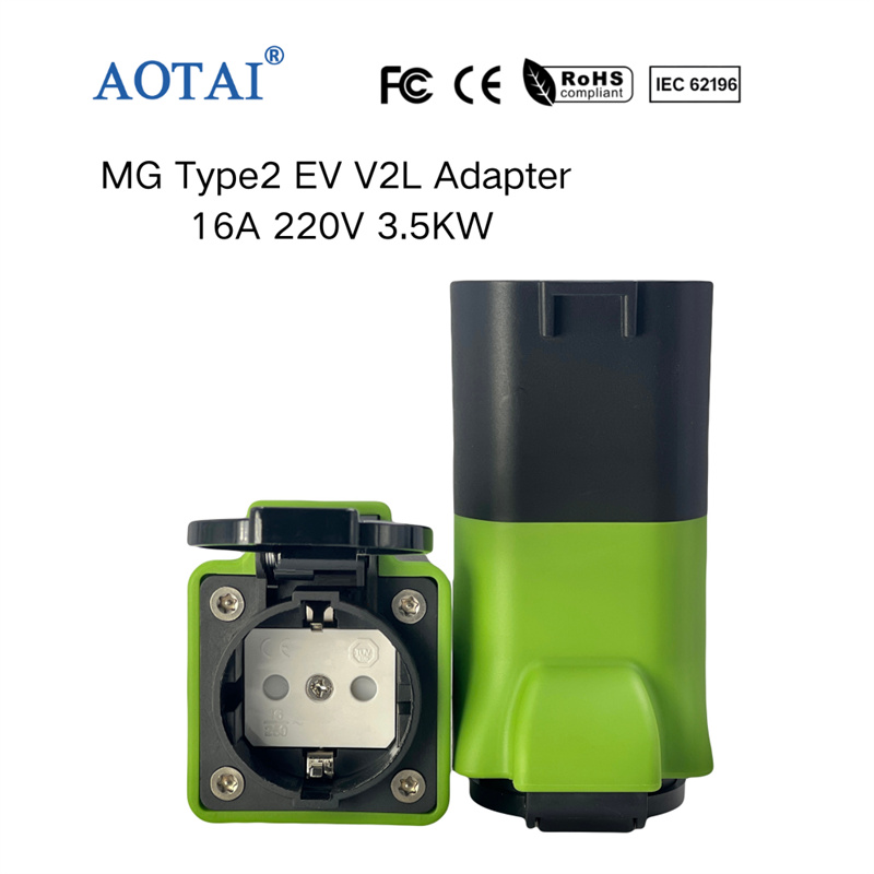 AOTAI Type 2-adapter til EV, adapter til MG ZS, MG4, MG5, afladning V2L, køretøj-til-last