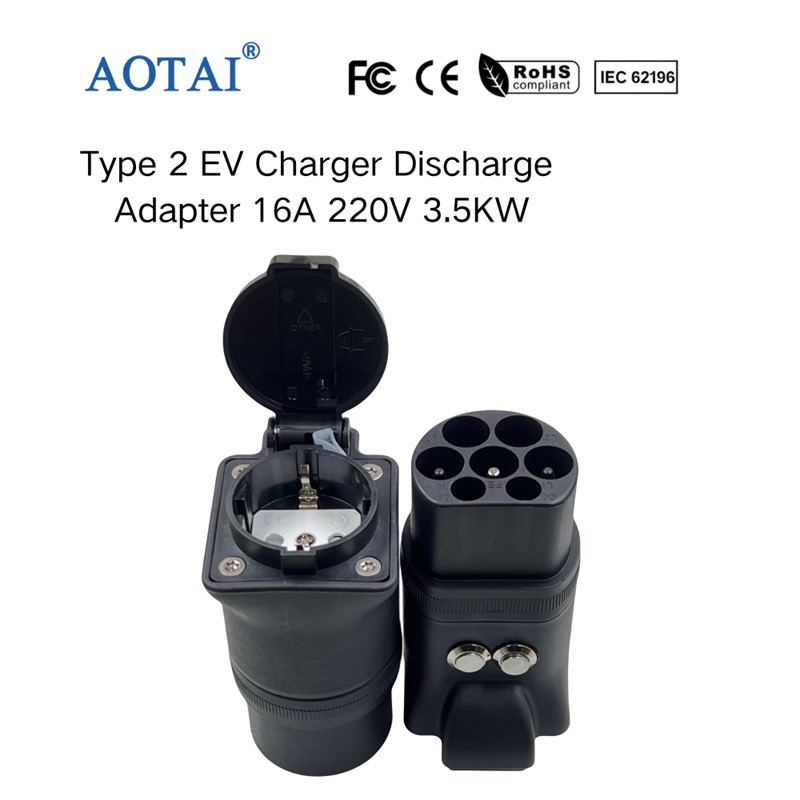 AOTAI Type 2 til 230 V AC-udgang med knap: Type 2 EV-opladingsadapter