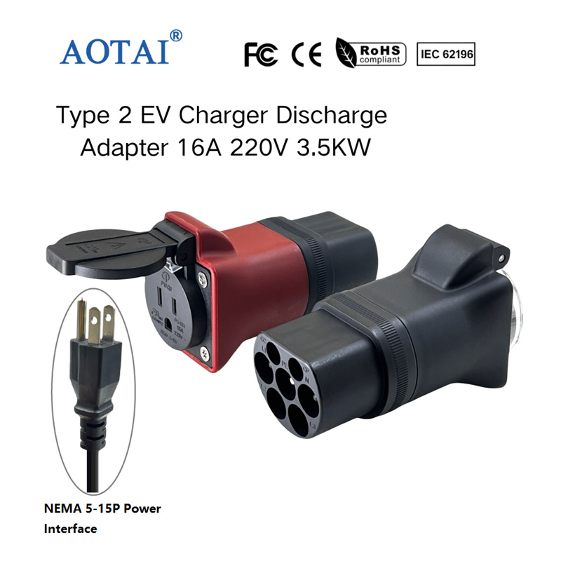 Adapter AOTAI typu 2 do stacji ładowania do gniazda NEMA 6-50 – adapter typu 2 do amerykańskiego gniazda zasilania