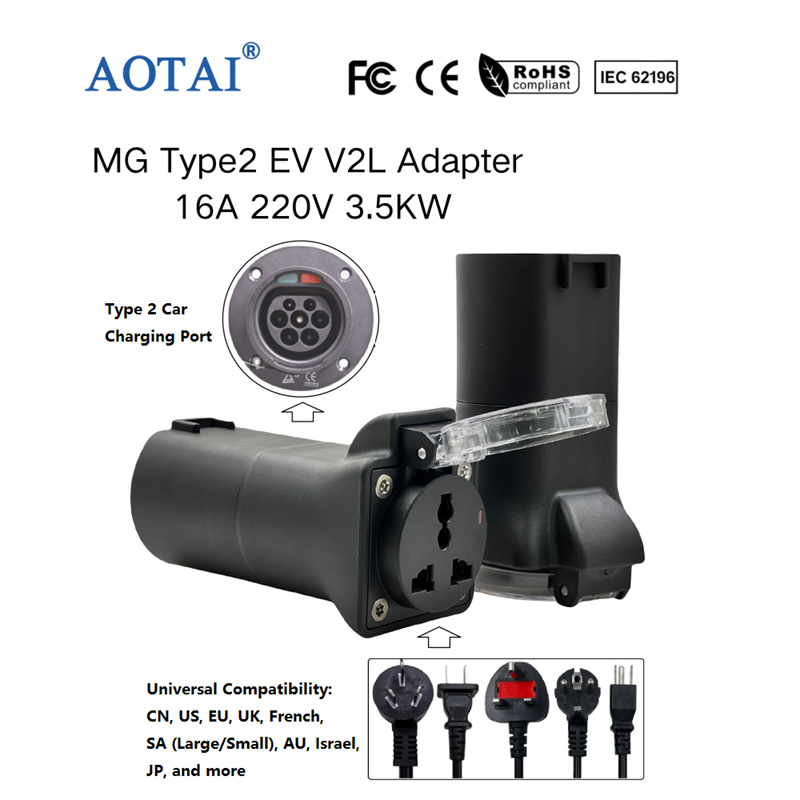 AOTAI Type 2 to Universal V2L Discharger Adapter for MG EVS