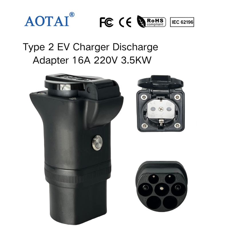 AOTAI Typ-2-zu-Schuko-EV-Ladegerät-Entladeadapter mit Schalter