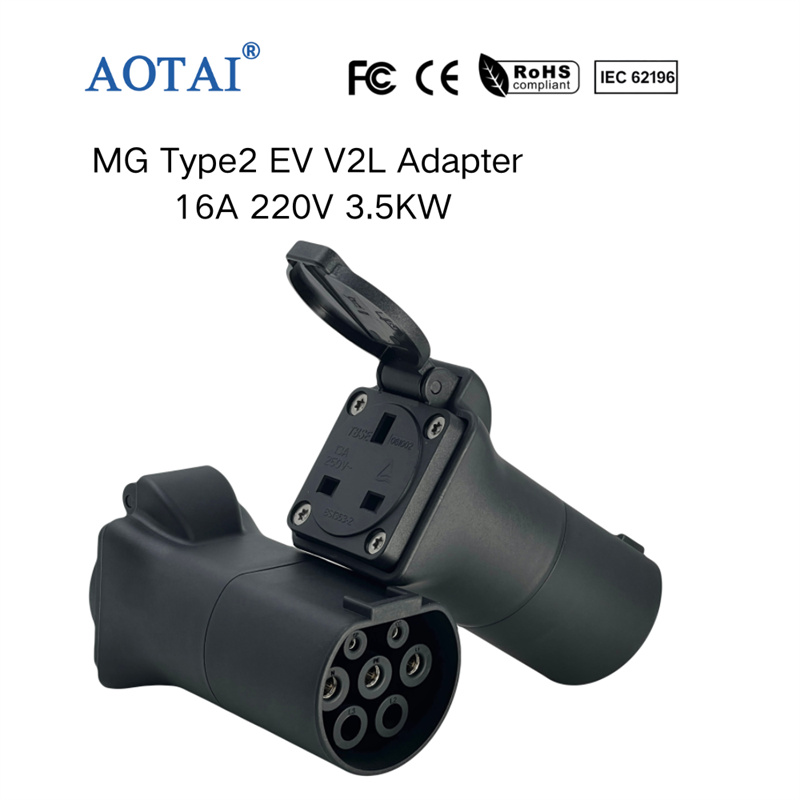 AOTAI Type 2 til MG ZS/MG5/MG4/Marvel V2L-kabeladapter fra køretøj til belastning (V2L), afladningsadapter