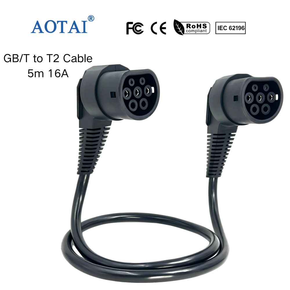 GB/T to Type 2 EV Charging Adapter Cable China Standard Charging Gun to European Type 2 EV, EV Charging Conversion Cable