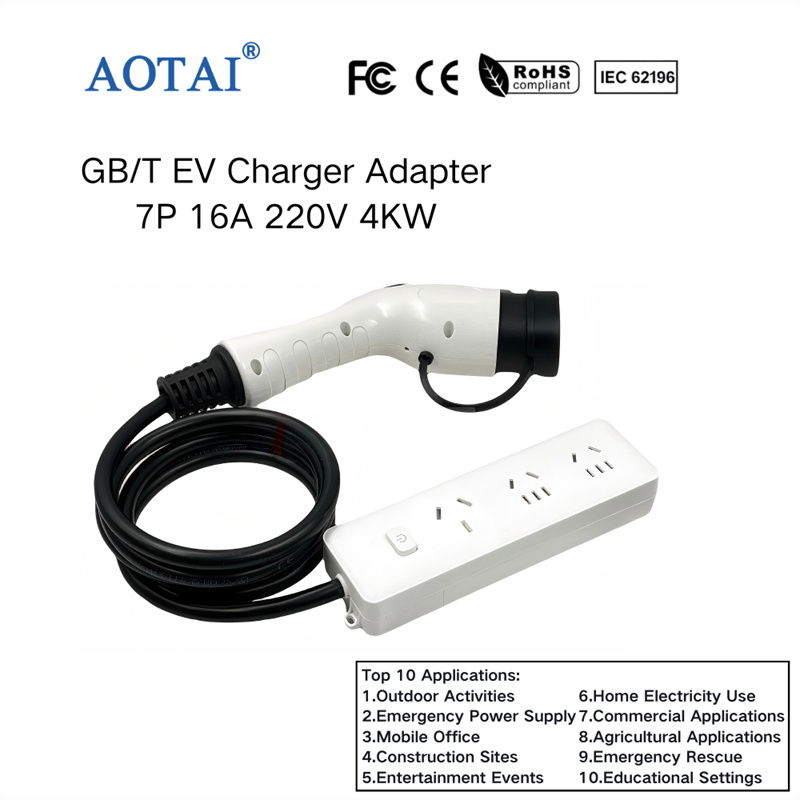 Adaptateur AOTAI GB/T pour véhicules électriques (V2L), câble de charge EV avec prise 10 A et 16 A