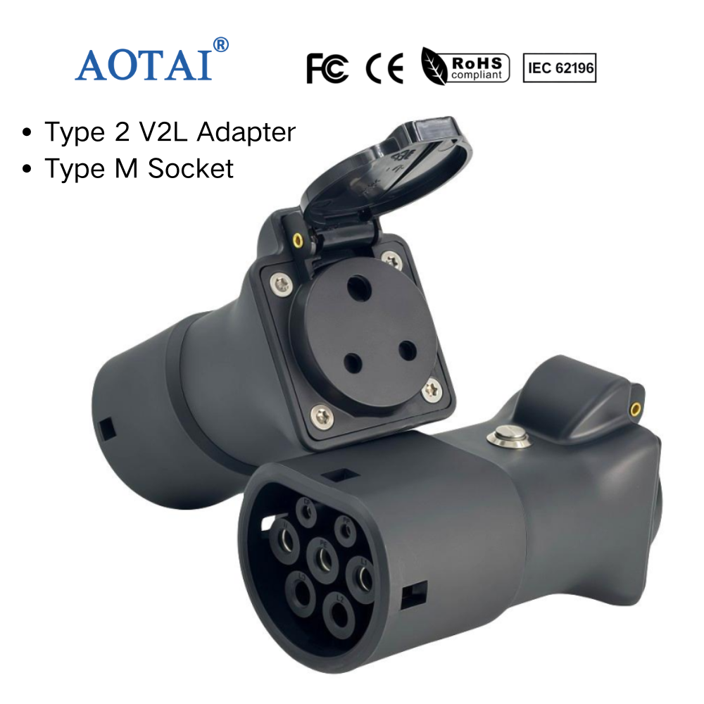 AOTAI Type 2 South Africa Socket V2L Adapter 16A 3.5kW 230V AC Vehicle Load Adapter BYD GWM / Haval OMODA JAECOO Chery