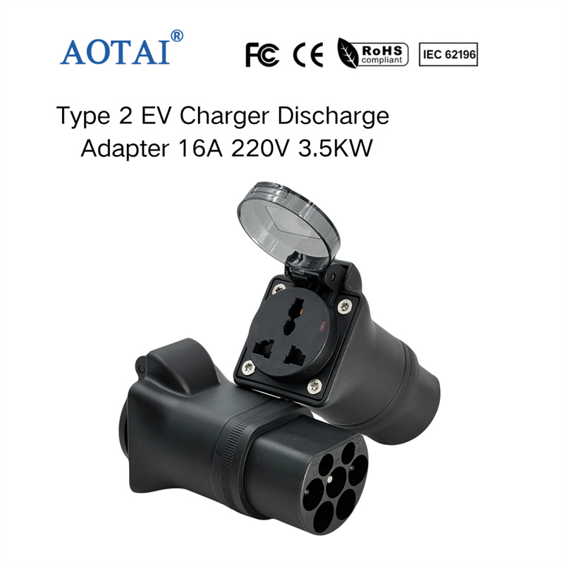 AOTAI Type2 to AC 220V 7KW Adaptor for Type2 Charger Station Type2 charging Discharger Adapter