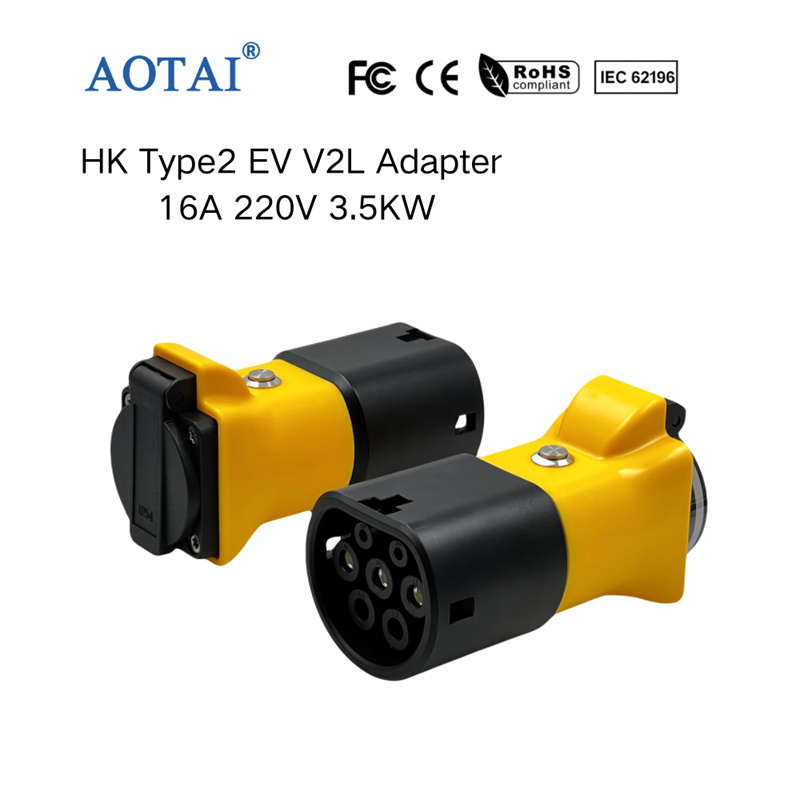 AOTAI Type 2 V2L-adapter til MG EV'er: Type 2 til UK-udladningsadapter