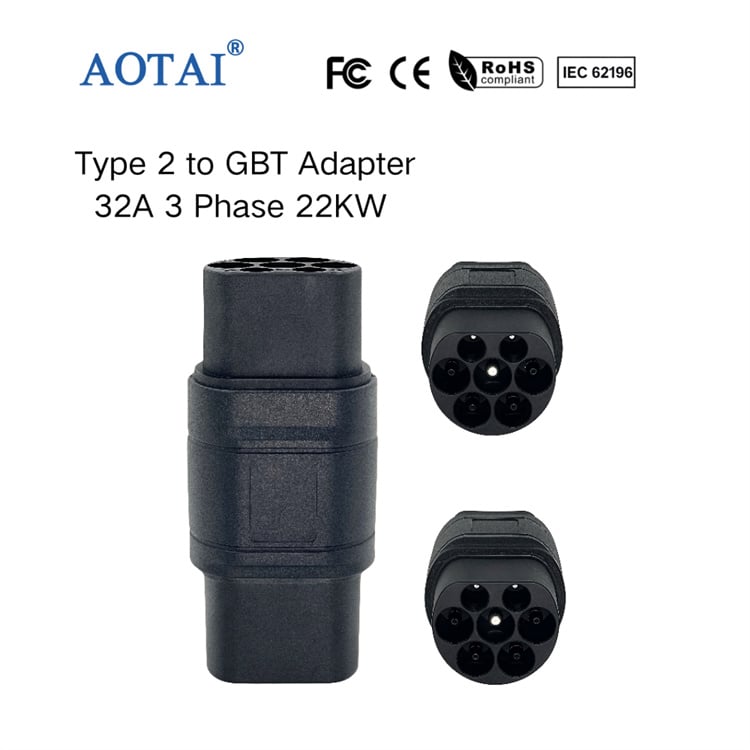 Adaptateur monophasé CA pour VE AOTAI GBT vers type 2
