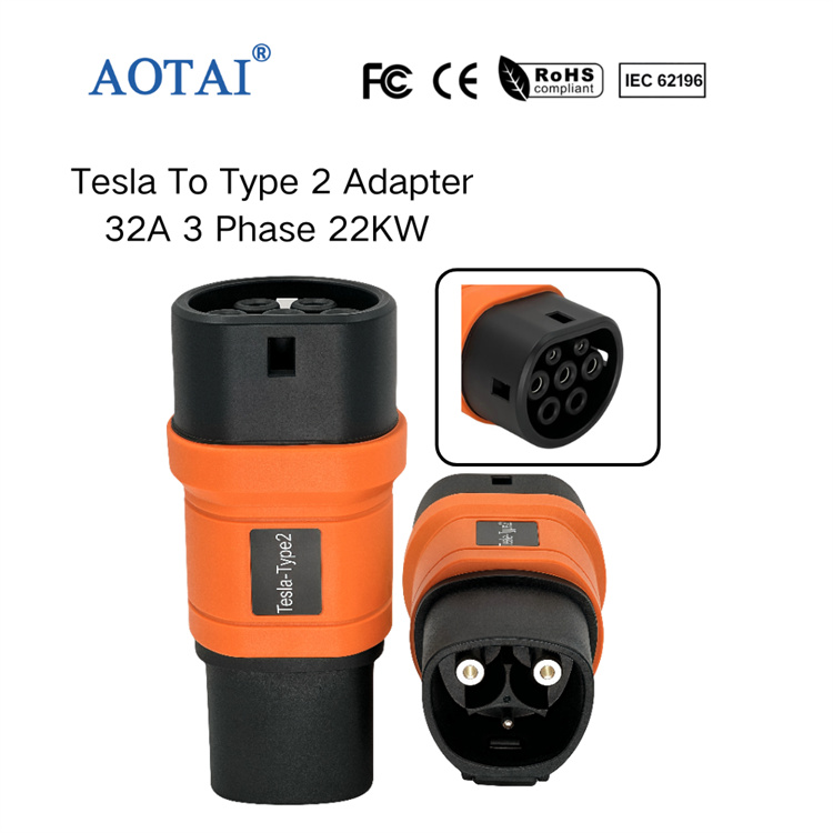 AOTAI Tesla to Type 2 EV Charging Adapter Electric Vehicle Charger Connector Converter for Type 2 EV Charging