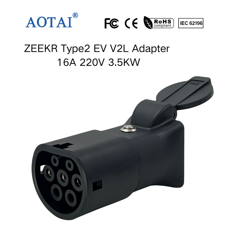 AOTAI V2L-afladningsadapter Type 2 til israelsk stikdåse til ZEEKR X/001 V2L-adapter