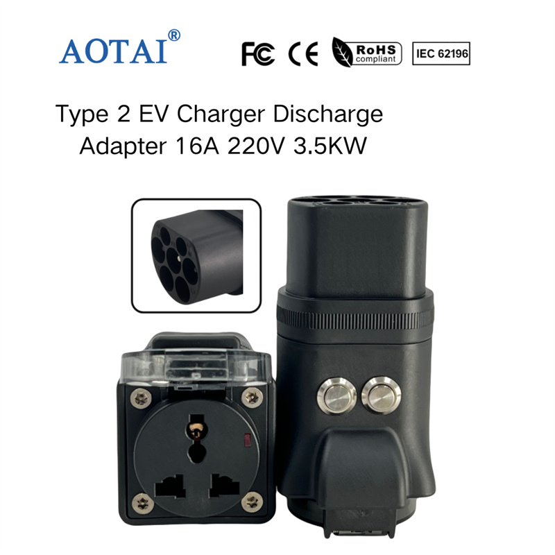 Adapter rozładowujący AOTAI typu 2 do ładowarki EV prądem przemiennym 230 V, 16 A z przełącznikiem