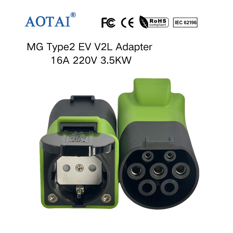 AOTAI Type 2-adapter til EV, adapter til MG ZS, MG4, MG5, afladning V2L, køretøj-til-last
