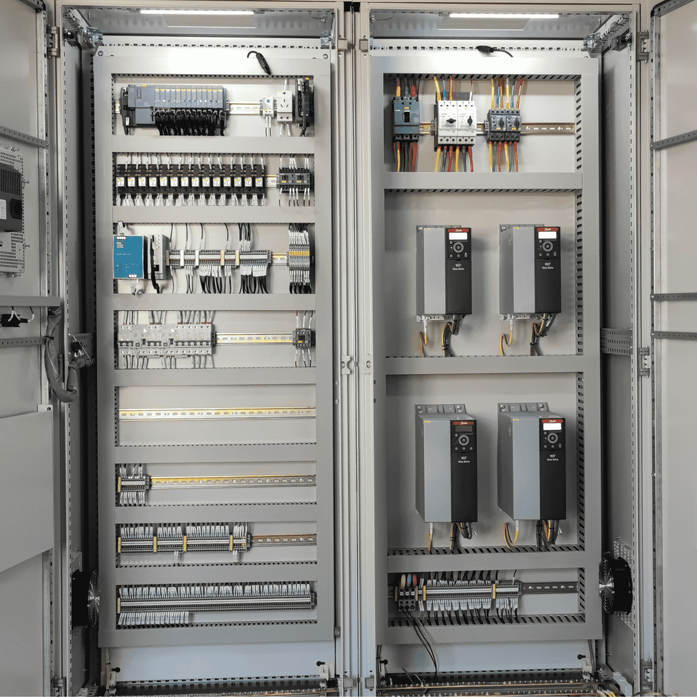 Which VFD control panels ensure energy-saving operation of motors?