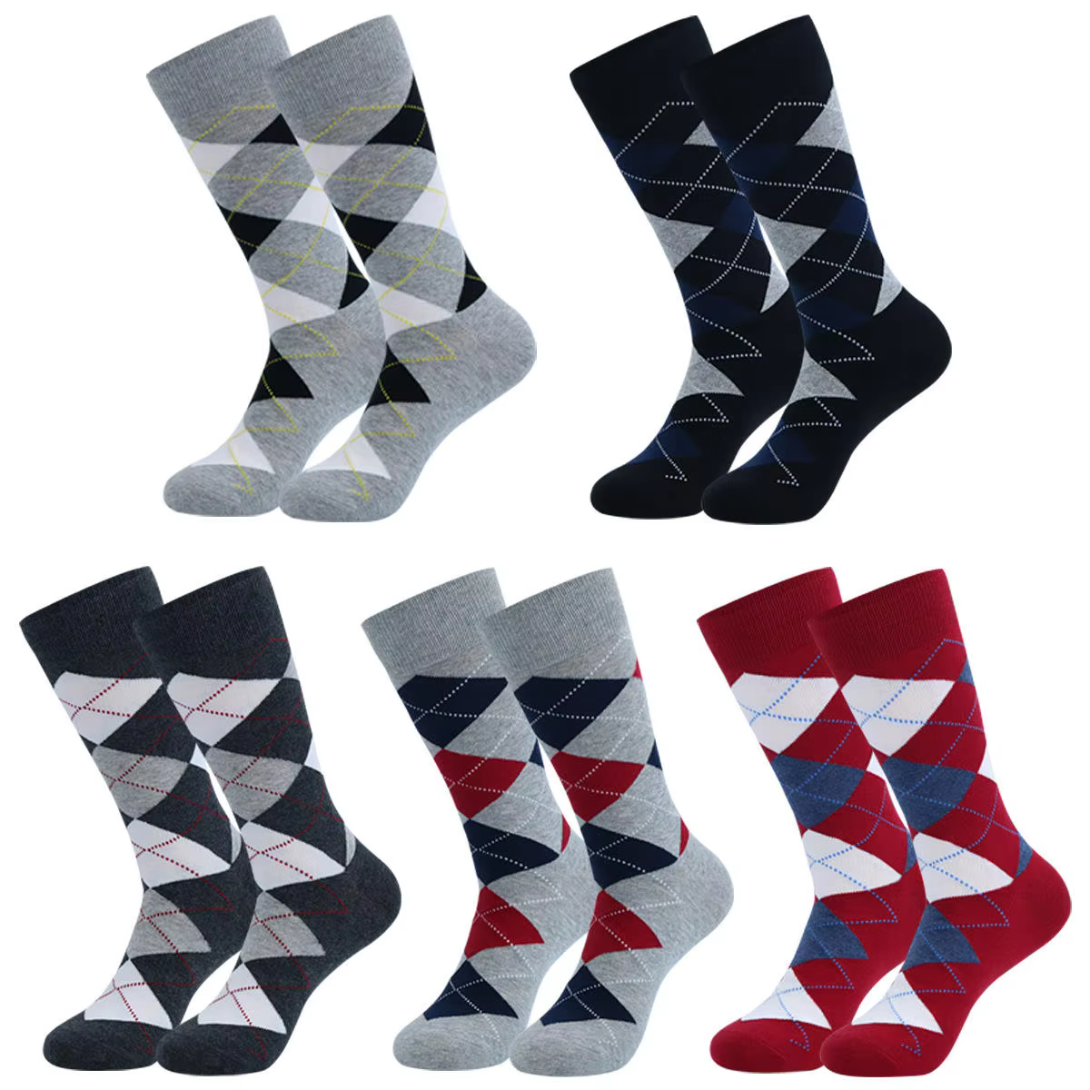Hot Sale Custom Outdoor Ski Socks Winter Thermal Warm Gingham Check Anti-Slip Merino Wool Socks