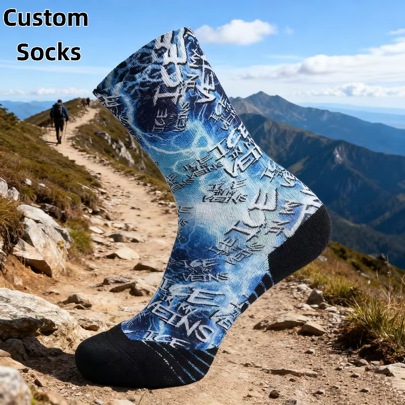 Custom Color Adult Men Women Cycling Softball Sweat-absorbent Sports Print Socks