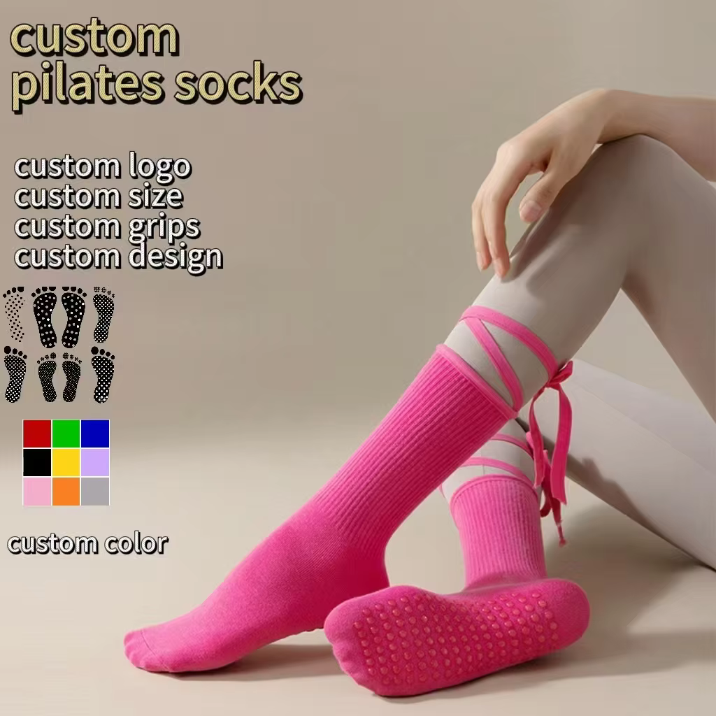 Anti-slip Yoga Socks Pilates Dance Aerobics Colorful Straps Custom Design\t