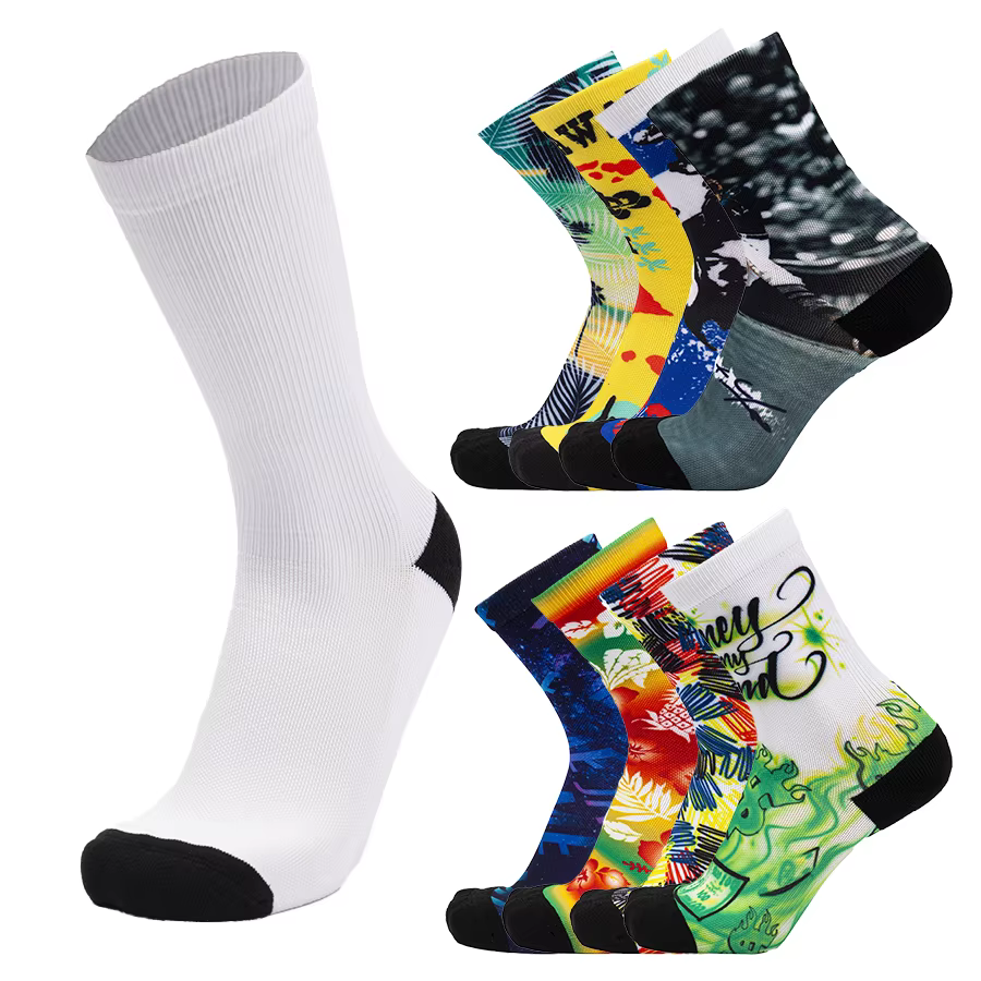 Hot Sale Colorful Gym Cycling Athletic Men Custom Sports Compression Socks	