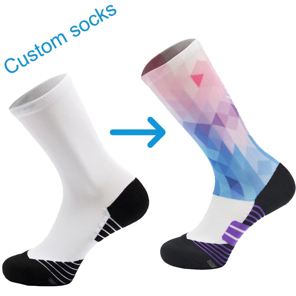 Athletic Sport Design logo Crew Fashion Printed Horse Riding Socks Online Socks\t