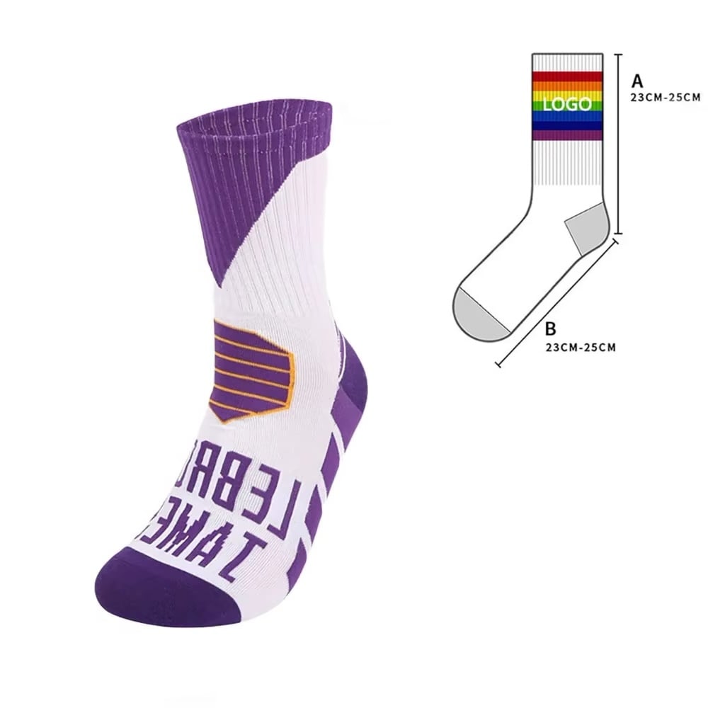 New Design Crew Running Socks Custom With logo Knitted Terry Cushion Basketball Sports Socks