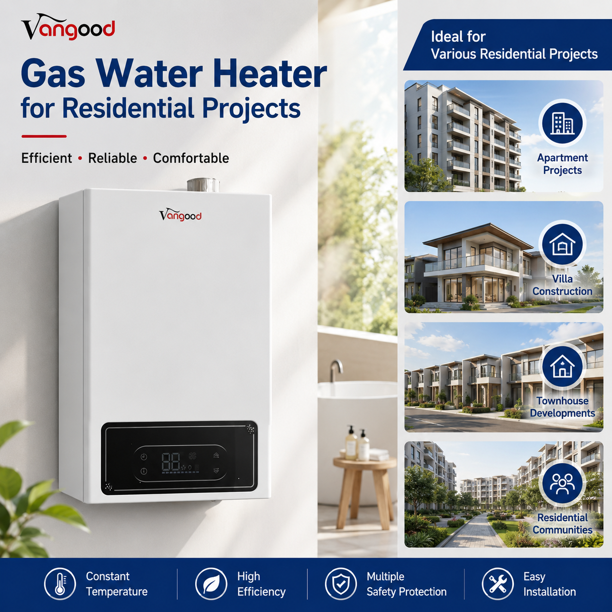 Vangood Provides Reliable and Efficient Water Heating Solutions for Modern Residential Developments