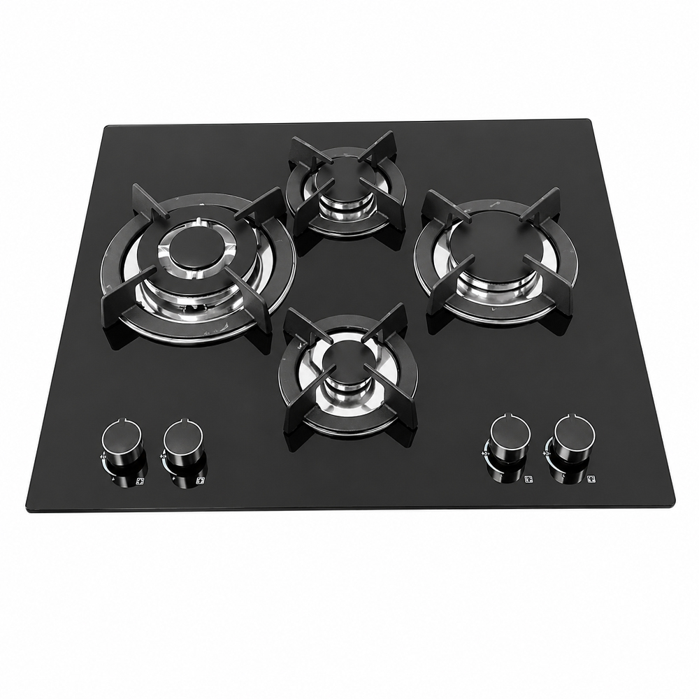 Stainless Steel Built In 2 Burner Gas Hob Natural Gas Pulse Ignition Energy Saving A+ Safety Household Hotel Use