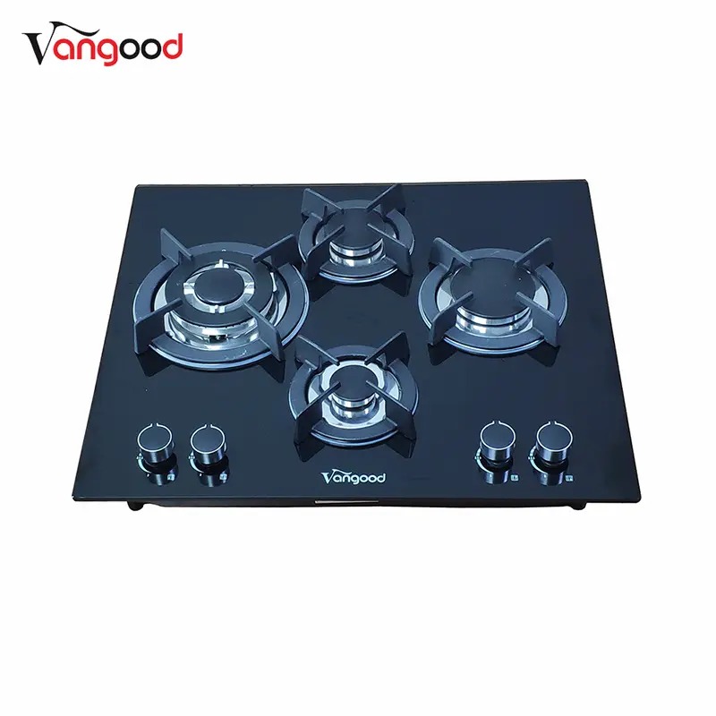 Tempered Glass Gas Hob 4 Burner Cast Iron Burner OEM CE Certified Kitchen Stove Durable High Efficiency Cooking System