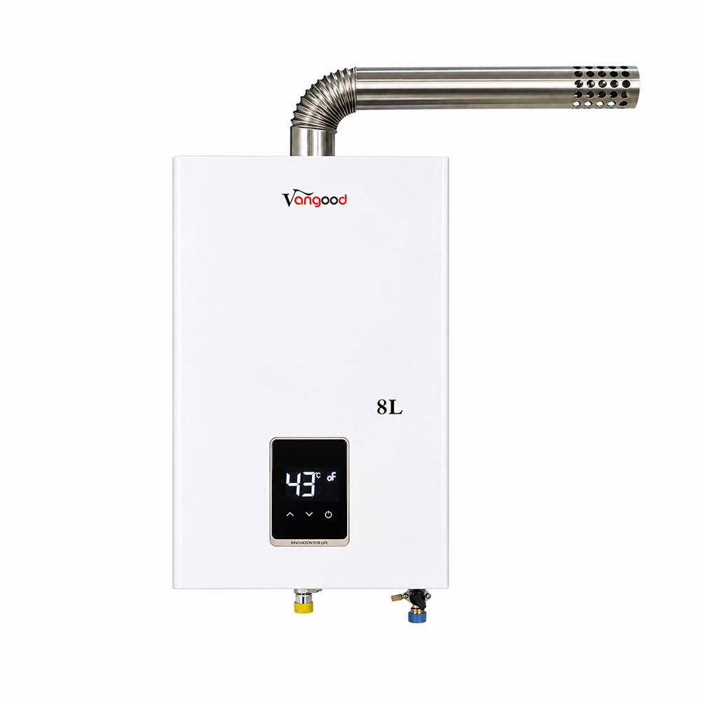8L LPG Gas Water Heater Wall Mounted Instant Heater Low Pressure Start LCD Display Constant Temperature