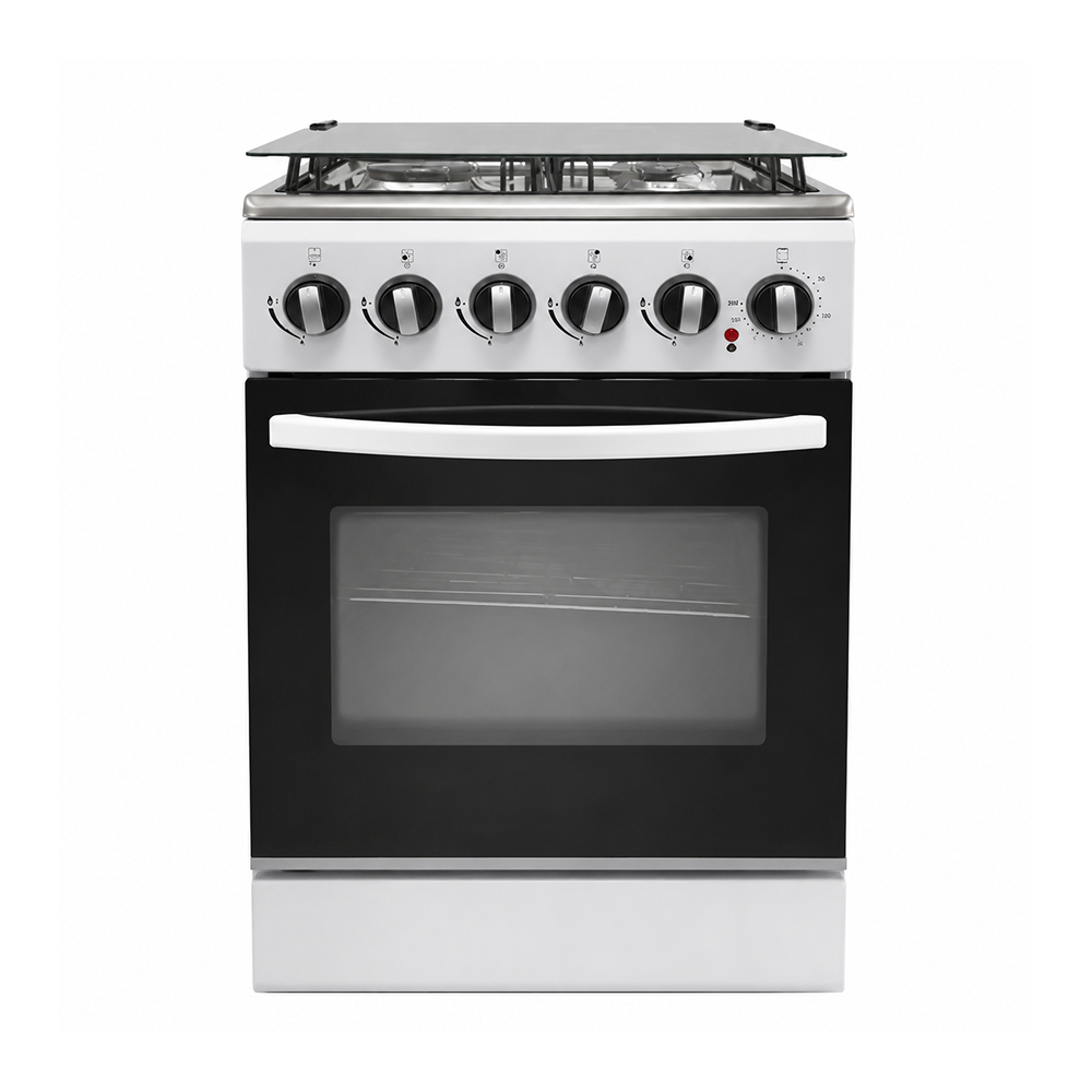 Stainless Steel Freestanding Gas Stove Oven Kitchen Appliance 4 Burner Built In Oven 60L Capacity High Efficiency Durable Cooking System