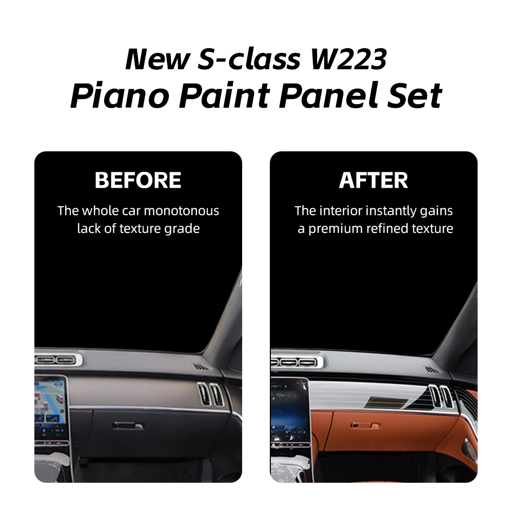 mercedes benz w223 interior panel piano trim six piece piano paint kit s450 s480 s500 maybach-11