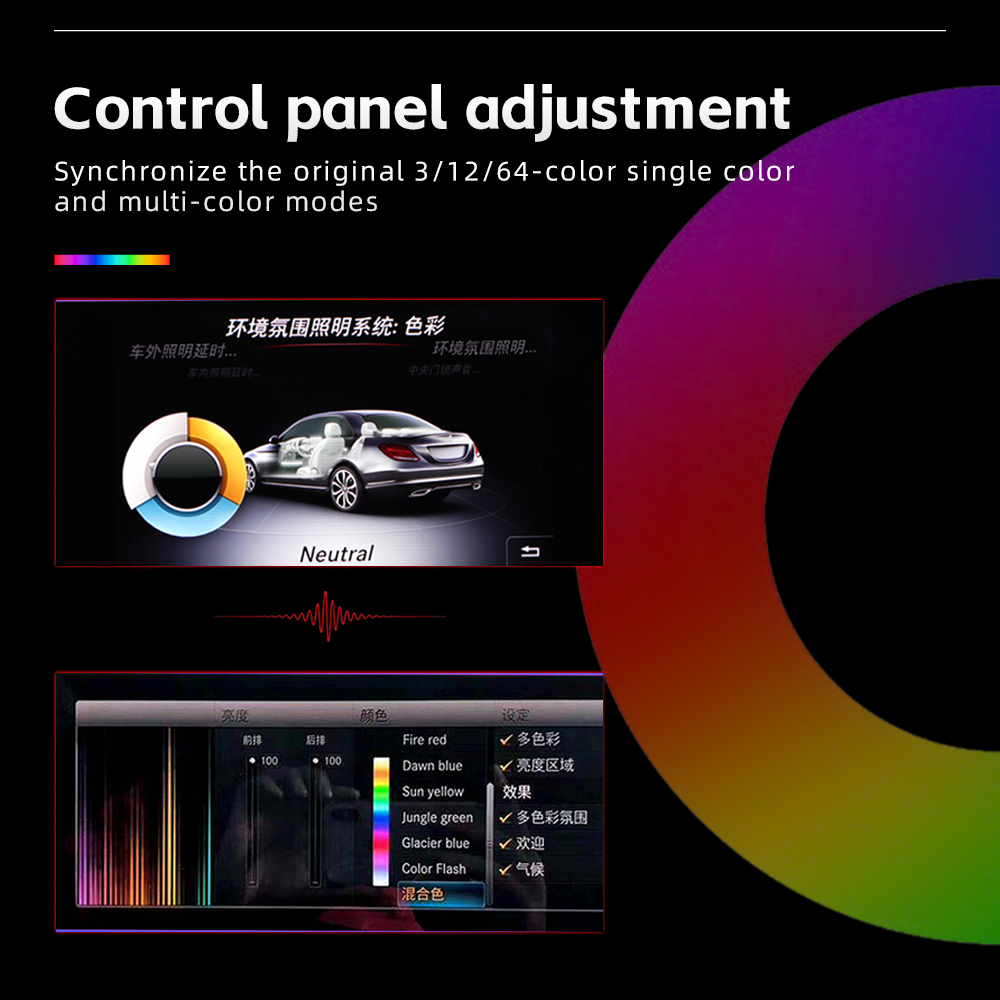 Mercedes S-class W222 7/64 Colors 3D Rotary Tweeter Speakers Ambient Light