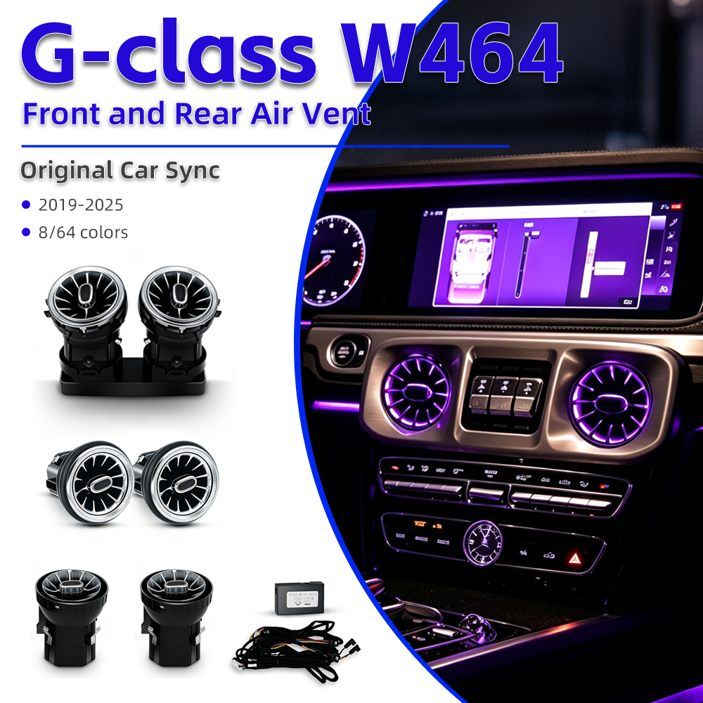 Mercedes-Benz G-class W464 G-wargon Car Dashboard Turbo AC Air Condition Vent 64 Colors Ambient Light