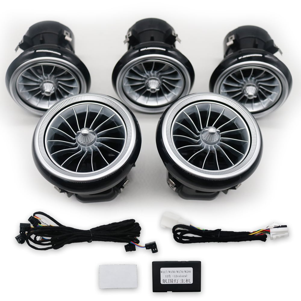Mercedes-Benz W176 Car Air Conditioning System Turbine Air Vent Upgrade 12 Color Ambient Light