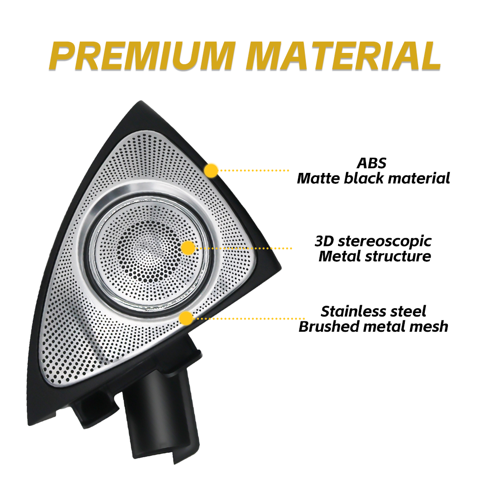 Mercedes-Benz C-class W205 3D Burmester Tweeter Speakers 64 Colors Ambient Light Rotating Tweeter Speakers