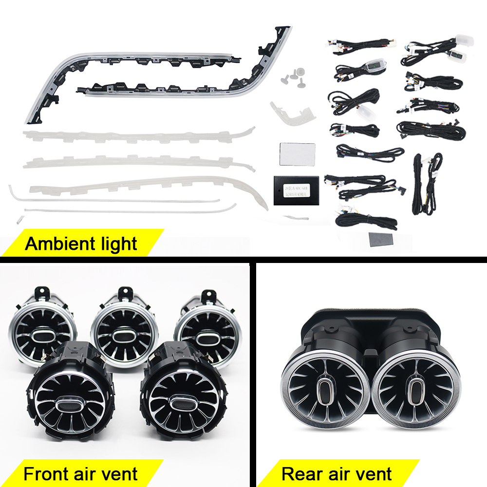 Mercedes-Benz GLB X247 Multicolor Ambient Light Kit Front Rear Air Vent Interior Decoration 64 Colors Light 