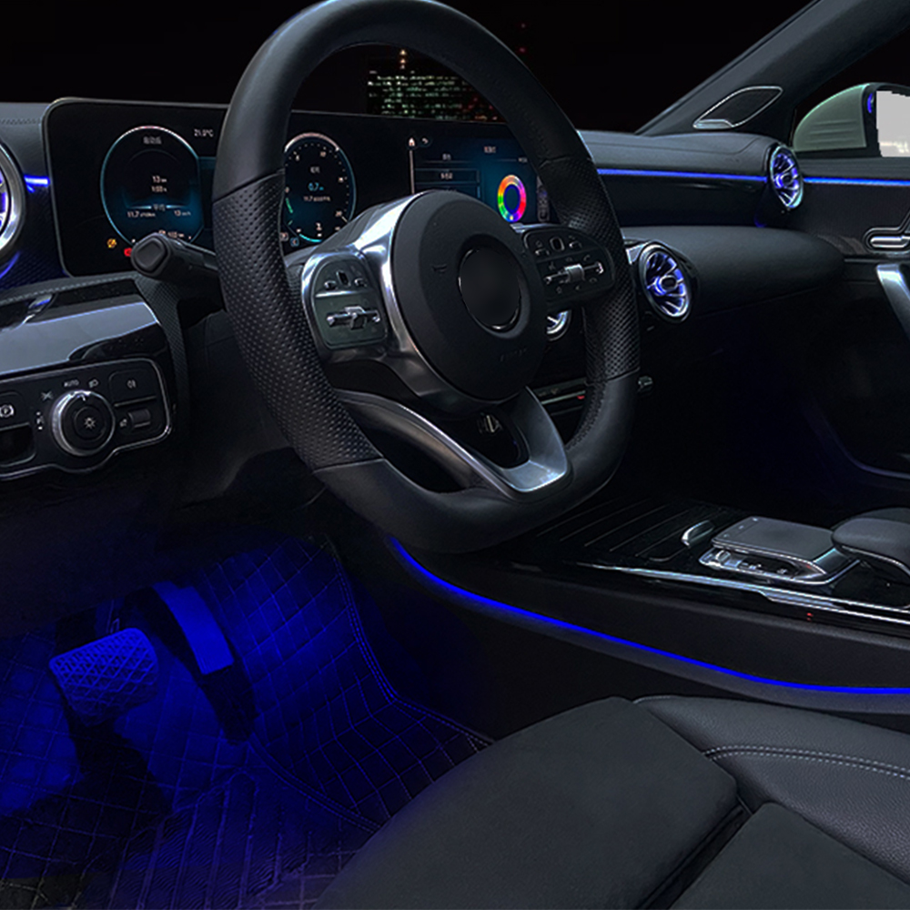 Mercedes-Benz Auto Interior Decor LED Atmosphere Light 64 color Ambient Lights For Mercedes-Benz A-class W177 CLA W118