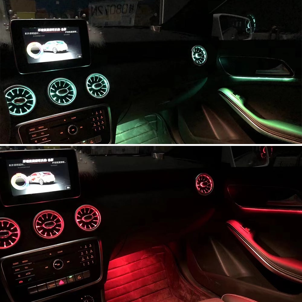 Mercedes-Benz W156 Dashboard Decor Turbine Air Outlet 12 Colors Ambient Light Air Vents