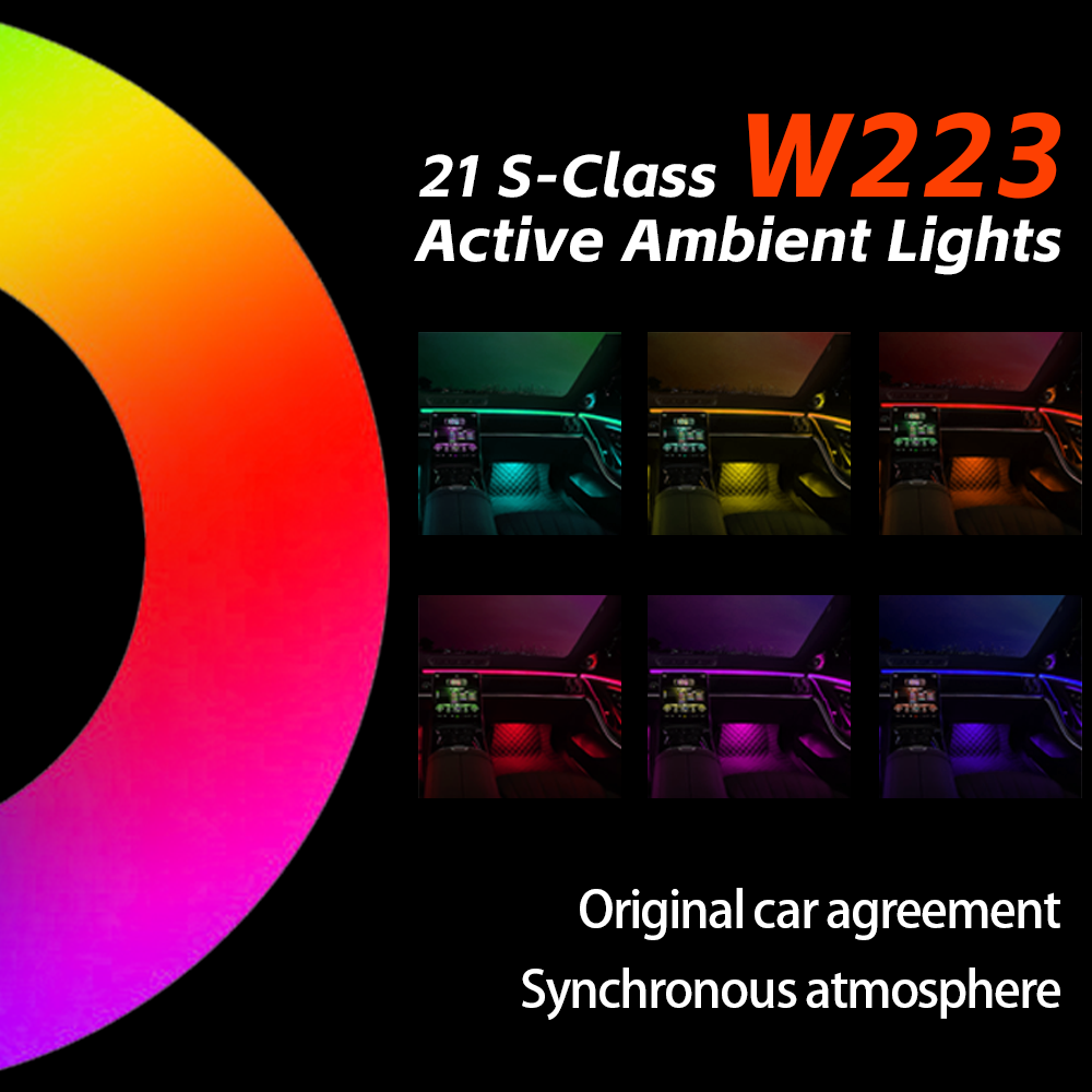 Upgrade 64 Colors Active Atmosphere Light Active Interior Ambient Light Mercedes S-Class W223 S580